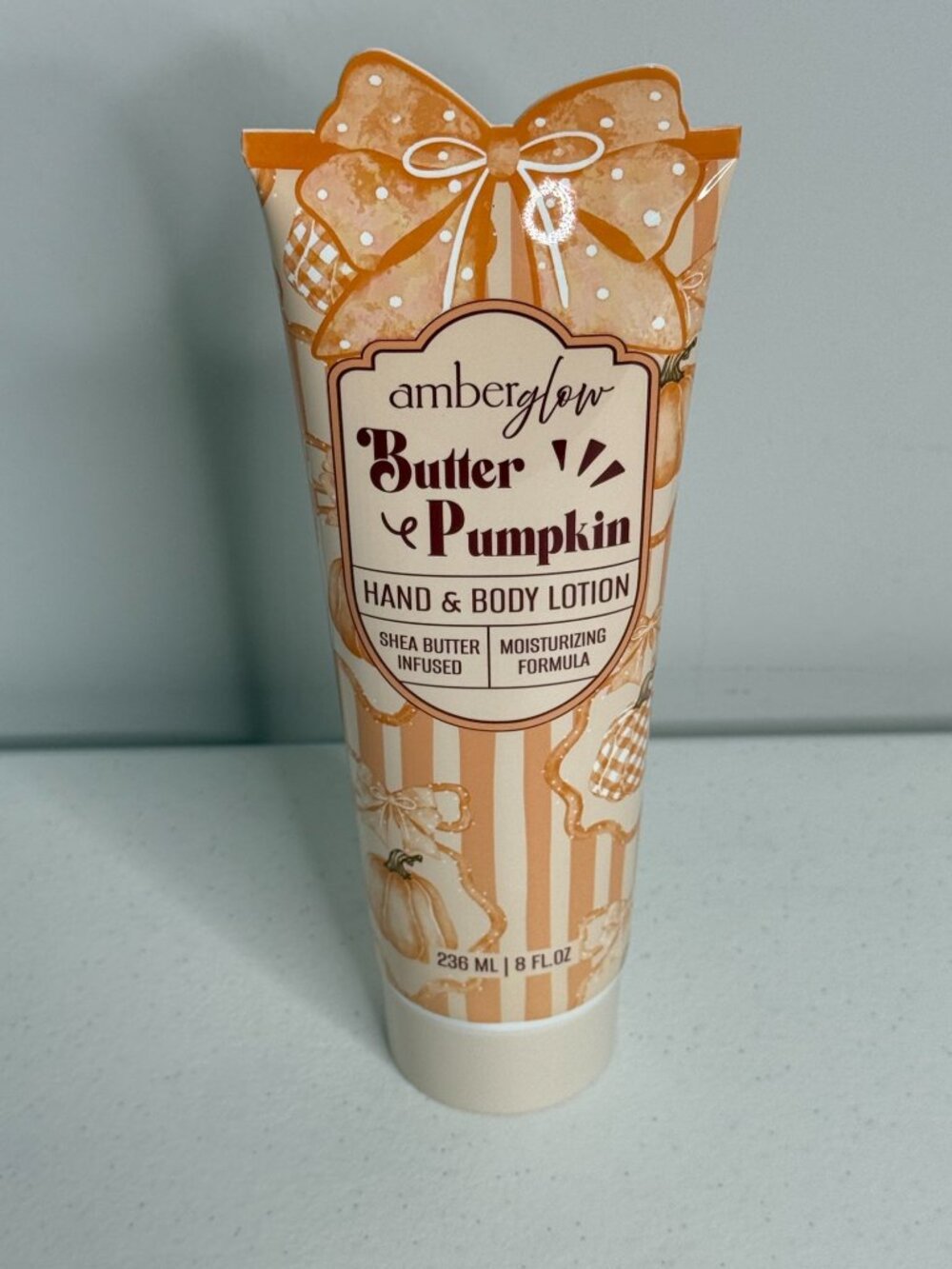 Amber Glow Butter Pumpkin Hand Body Lotion 8 oz Shea Butter Fall Cozy Cottage